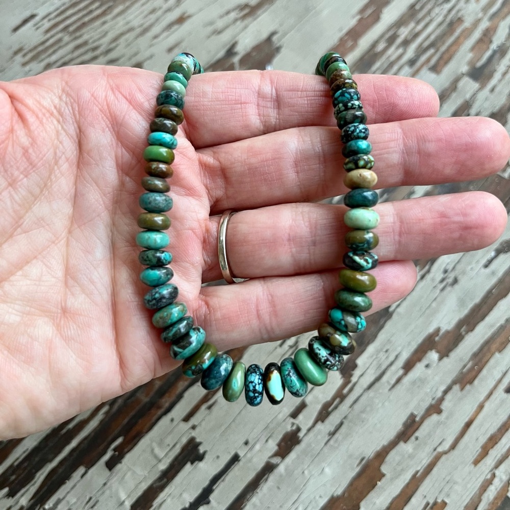 Graduated Multicolor Turquoise & Desert Pearl Necklace